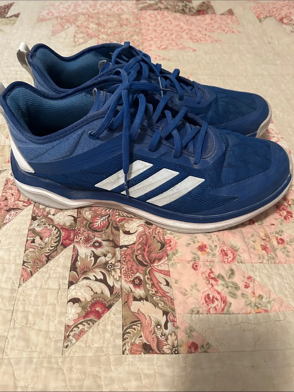 adidas Blue Athletic Trainers with White Stripes